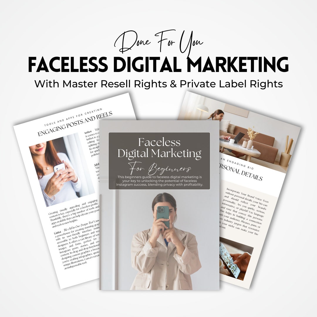 Faceless Digital Marketing Guide: Instagram Success With MRR & PLR (DFY ...