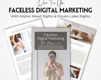 Guide de marketing numérique sans visage | Fait pour vous avec le droit de revente principal (MRR) | Droits de marque privée (DPP) | Aimant en plomb sans visage DFY.
