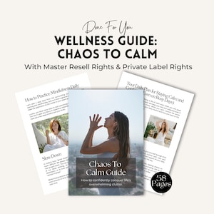 Chaos to Calm Guide with Master Resell Rights MRR & Private Label Rights PLR | Mindfulness | Wellness | Coaches | PLR Digital Products.
