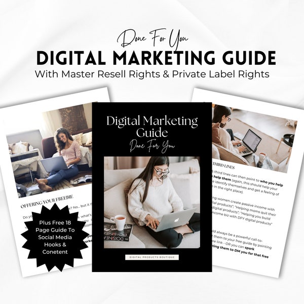 Done for you Digital Marketing Guide with Master Resell Rights MRR | Done For You Marketing Guide | Private Label Rights PLR Digital Product