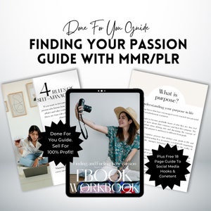 Find Your Passion Guide With Master Resell Rights | MRR Life Purpose Planner | PLR Digital Product | Canva Template.