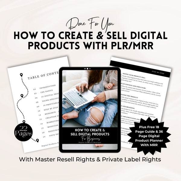 Cómo crear y vender productos digitales / Libro electrónico hecho para usted para revender / Su guía para revender / Maestro de derechos de reventa / Ingresos pasivos.
