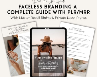 Faceless Marketing Branding Guide: MRR + PLR, Editable Canva Template
