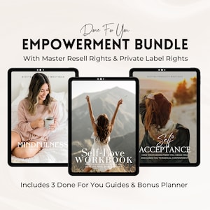 Empowerment Bundle: Self-Love, Mindfulness, Acceptance Guides (MRR PLR)