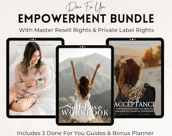 Empowerment Bundle | 3 Personal Growth Guides & Workbooks | Master Resell Rights MRR and Private Label Rights (PLR) | DFY Digital Product.