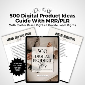 500 Digital Product Ideas Master Resell Rights Canva Template Private Label Rights Done For You Digital Product Ebook Side Hustle. image 1