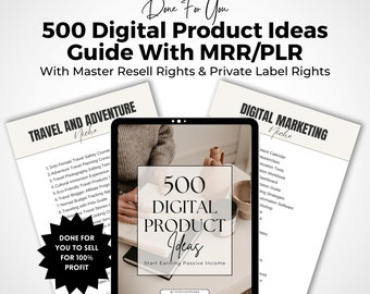 500 Digitale Produkt Ideen Ratgeber: MRR & PLR Canva Template (Digitaler Download)