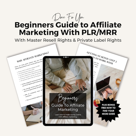 Affiliate Marketing Beginners Guide: Canva Template with MRR & PLR (Digital Download)
