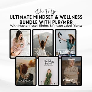 Mindset & Wellness 6 Guides Bundle | Master Resell Rights | Wellbeing Canva Templates | Holistic Life Coach | Private Label Rights | DFY.