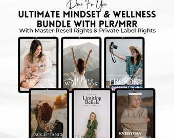 Mindset & Wellness 6 Guides Bundle | Master Resell Rights | Wellbeing Canva Templates | Holistic Life Coach | Private Label Rights | DFY.