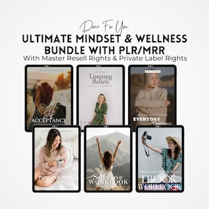 The Mindset Wellness Bundle 6 Growth Guides & Workbooks Master Resell Rights MRR and Private Label Rights PLR Coaches, Therapists. image 1
