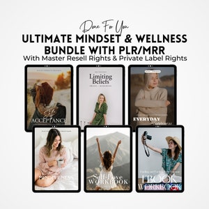 The Mindset Wellness Bundle |  6 Growth Guides & Workbooks | Master Resell Rights MRR and Private Label Rights (PLR) | Coaches, Therapists.