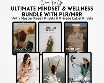 The Mindset Wellness Bundle |  6 Growth Guides & Workbooks | Master Resell Rights MRR and Private Label Rights (PLR) | Coaches, Therapists.