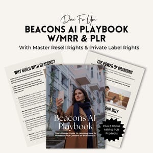 Beacons AI Playbook | MRR PLR | The Ultimate Guide to Monetiszing your Content on Beacons | Passive Income | Digital Marketing eBook.