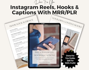 Instagram Reel Hooks and Captions Guide | Done For You Hooks For Social Media | Master Resell Rights | Grow Your Instagram Following.