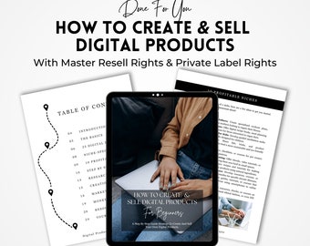 Anleitung zum Erstellen und Verkaufen digitaler Produkte mit Master Weiterverkaufsrechten (MRR) und Handelsmarkenrechten (PLR) | Done For You Ebook zum Weiterverkaufen.