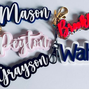 Backpack keychain personalized name tag