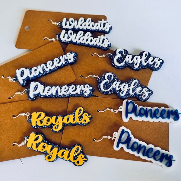 School spirit earrings, earrings, school spirit