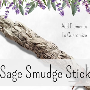 SAGE SMUDGE STICK || Räucherstab für Kräuterreinigung || Weißer Salbei, Lavendel, Zeder, Sweetgrass, Floral, Home, Ritual Reinigung