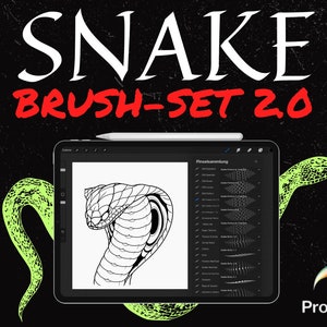 Professional Procreate Snake Brushset Vol.2, tattoo designs, neotraditional design, illustration art, Flash Procreate Stamps, iPad art