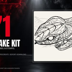 71 Snake Procreate Brushes & Stamps | Snake Tattoo Brushes | Heads, Scales, Body Builders | Snake Tattoo Flash