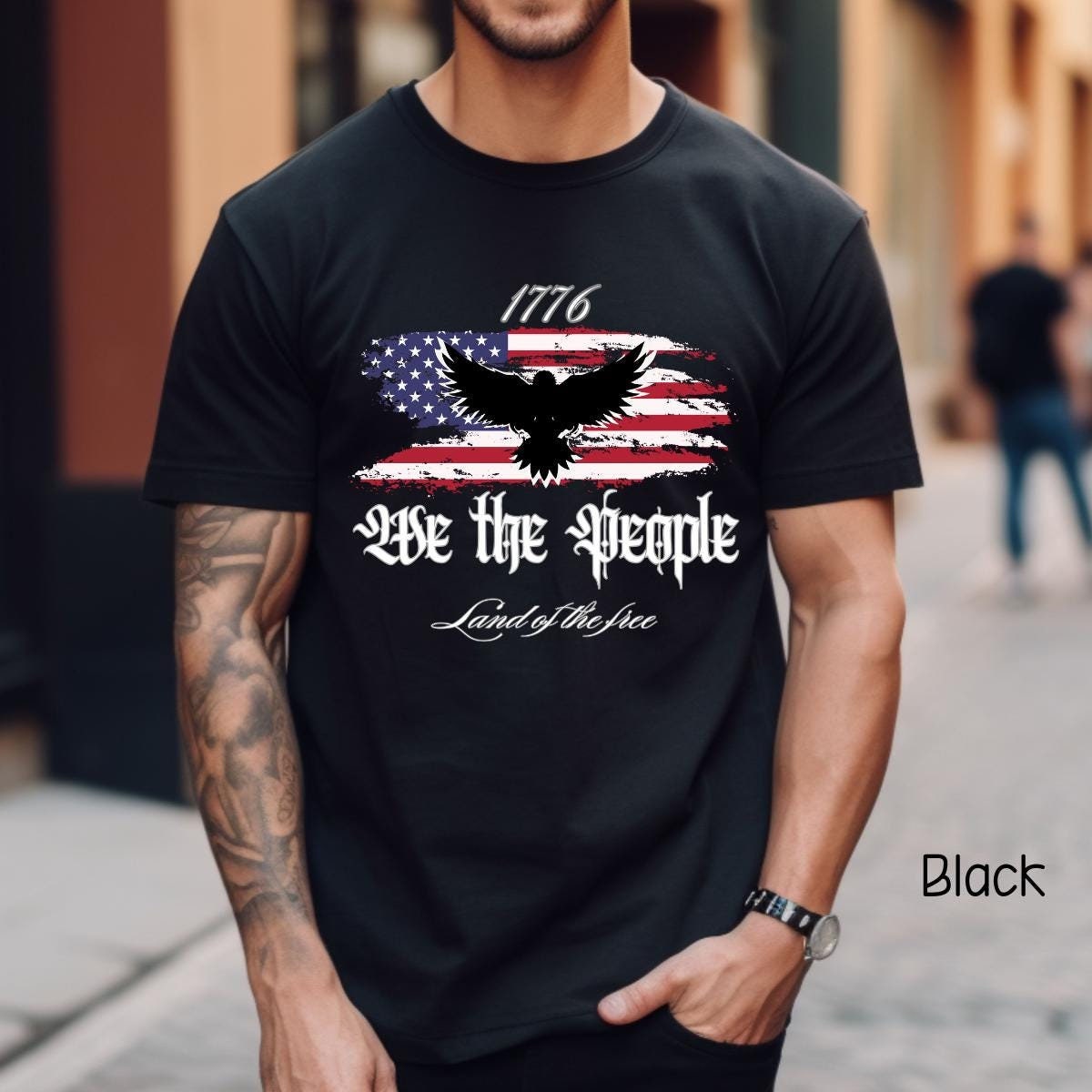 We the People Land of the Free American Eagle Comfort Color T