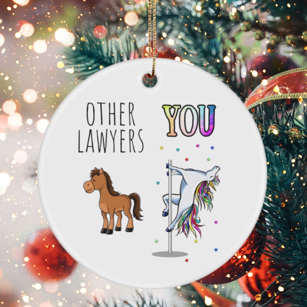 Lawyers Unicorn Ornament, Gift For Law School Student, Lawyer, Gift Topper, Present, Legal Profession, Solicitor, Litigator