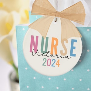 Personalized Nurse 2024 ornament, Customizable Gift for Nurses, Nurse Christmas Gift
