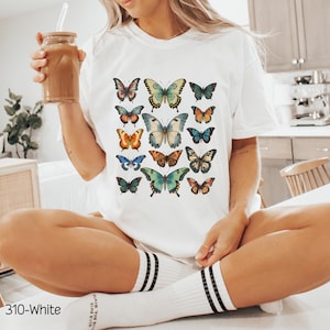Butterfly Collection Comfort Color Tshirt, Butterflies Graphic Tee, Butterfly T shirt,Aesthetic Shirt, Boho Shirt, Shirt For Butterfly Lover