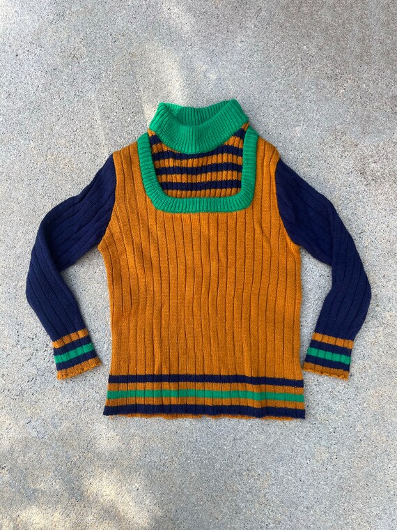 1970's 1960's Vintage Toddler Kids Turtle Neck Swe