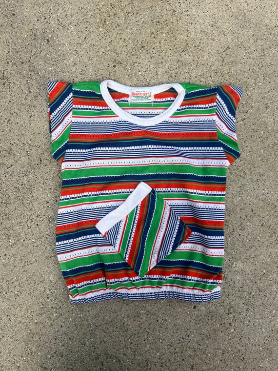 Vintage Retro 1970's 1980's Kids Toddler Striped S