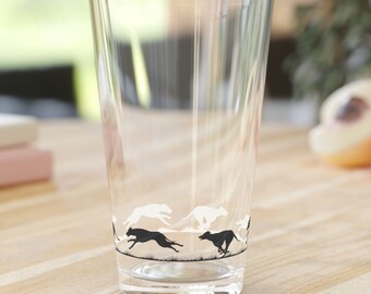 Greyhound Whippet Pint Glass - Greyhound Whippet Cup - Gift for Greyhound Whippet Lover