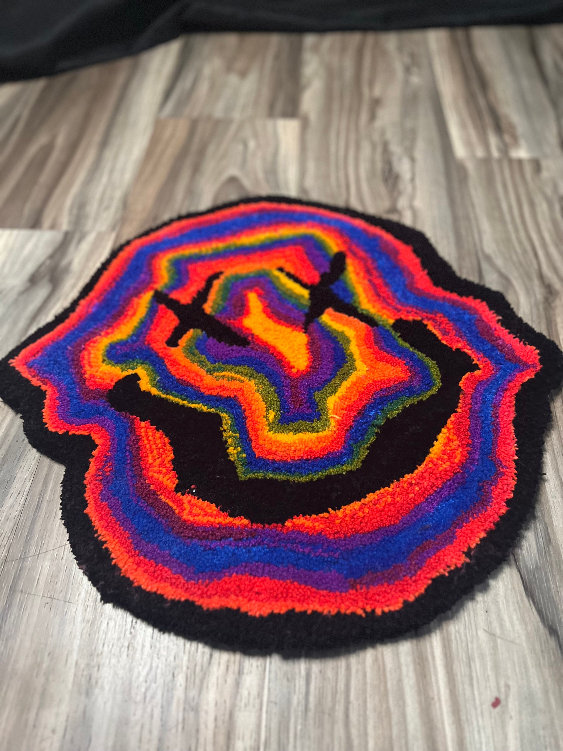 Trippy Smiley Face Hand Tuffed Rug - Etsy