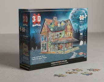 3D Haunted House Puzzle – 1100-Piece Jigsaw Puzzle for Adults, Spooky Board Game & Scenic Puzzle Toy