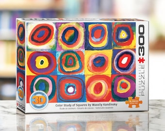 Study of the Colors of Squares – 300-Piece 3D Lenticular Puzzle for Adults, Jigsaw Puzzle