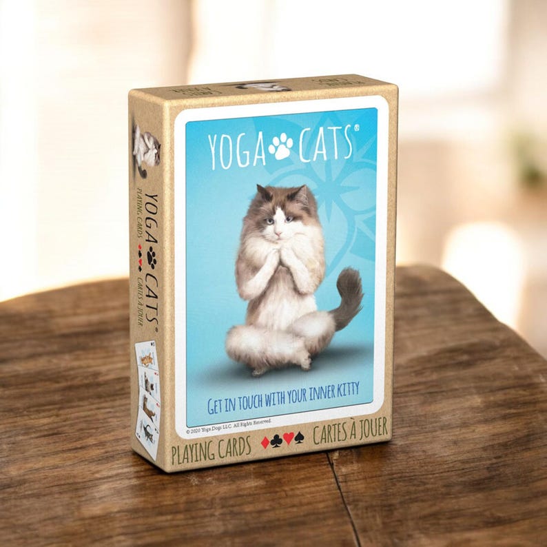 Yoga Cats Playing Cards – 54 Luxury Poker Deck, Collectible Card Game for Poker & Board Game Lovers