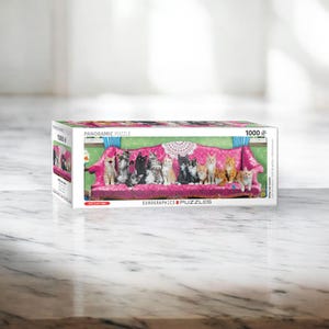 Puzzle panoramico da 1000 pezzi Cat Sofa – Gioco da tavolo per adulti e puzzle di arte animale