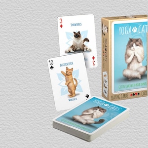 Yoga Cats Playing Cards – 54 Luxury Poker Deck, Collectible Card Game for Poker & Board Game Lovers