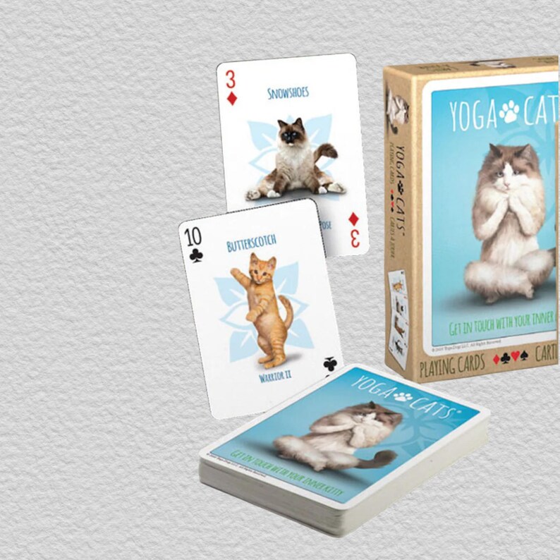 Yoga Cats Playing Cards – 54 Luxury Poker Deck, Collectible Card Game for Poker & Board Game Lovers