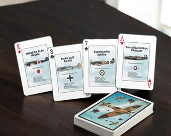 World War II Airplanes Playing Cards – 54 Luxury Poker Deck, Collectible Card Game for Board Game Lovers