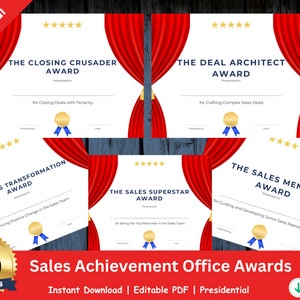50 Sales Superstar Printable Certificate Awards for Sales, Customer Service, Account Executives, Biz Dev BDR&#39;s