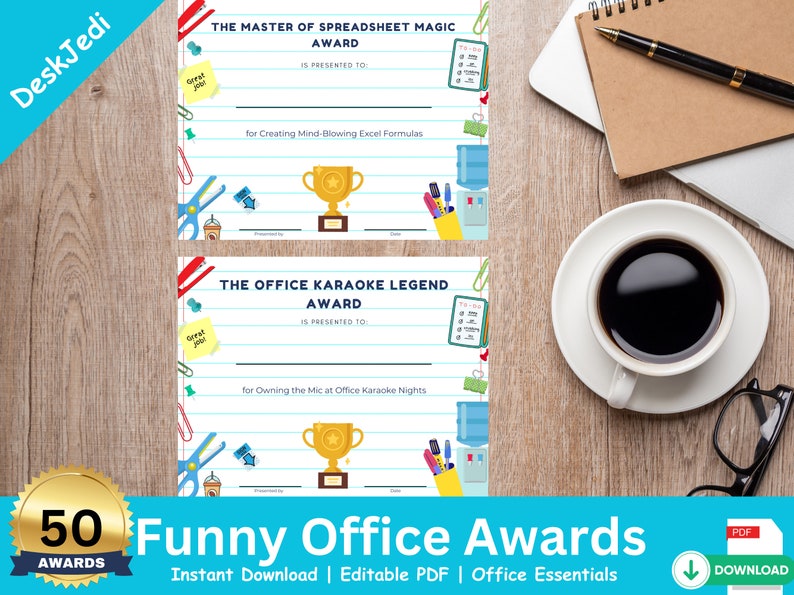 50 Funny Office Awards Printable Certificates to Boost Morale