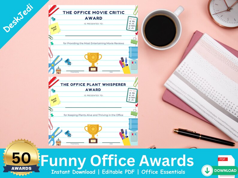 50 Funny Office Awards Printable Certificates to Boost Morale