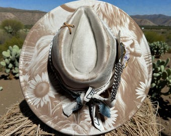 Flat Brim Hat - For the love of Highland cows