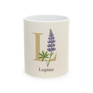 Taza de cerámica de lupino, regalo para jardineros, taza de té y café, cumpleaños, Día de la Madre, decoración del hogar, naturaleza