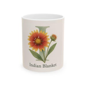 Taza de cerámica con diseño de flor de manta india, regalo para jardineros, taza de té y café, cumpleaños, Día de la Madre, decoración del hogar, naturaleza