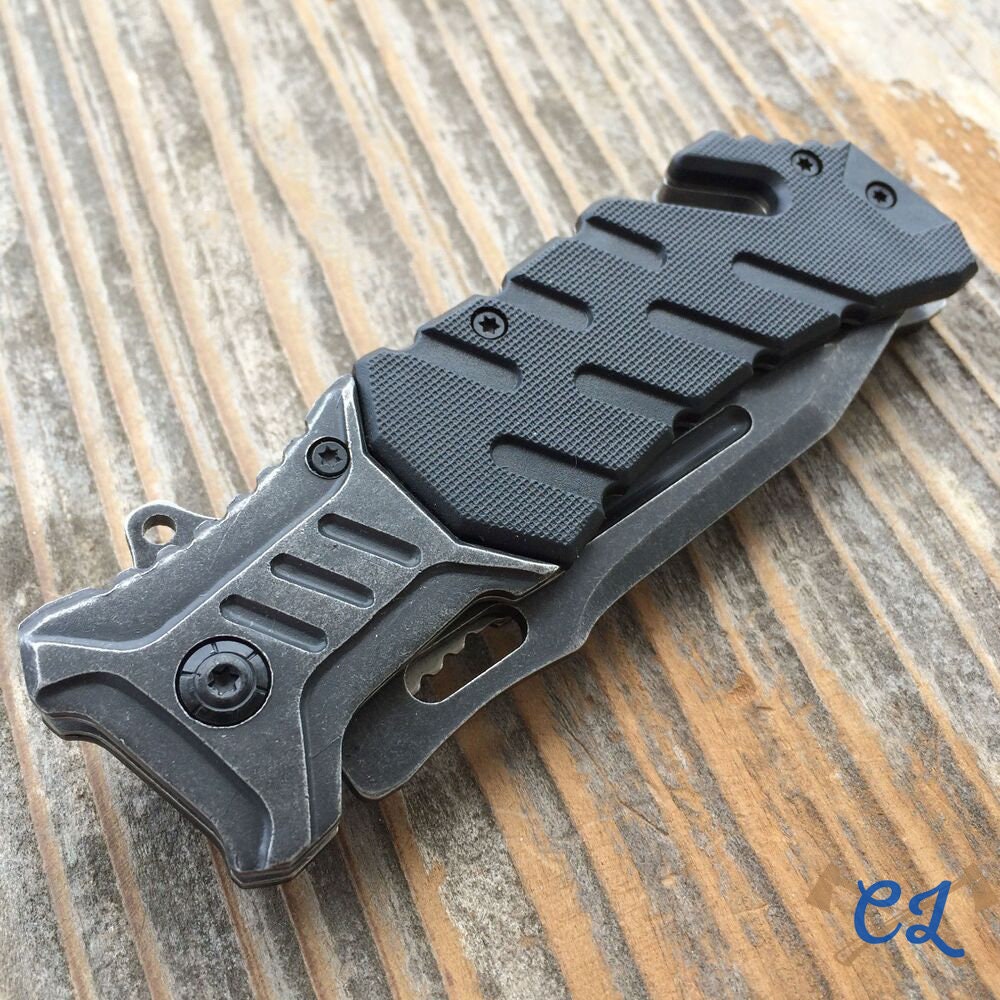 Military Pocket Knife Tactical Combat Spring Assisted Open Etsy