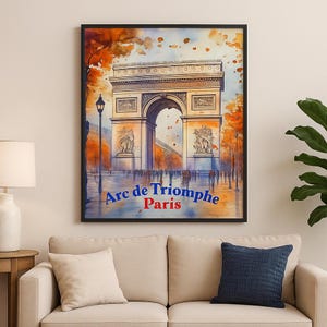 Arc de Triomphe Watercolor Print – Paris Wall Art – French Landmark Decor