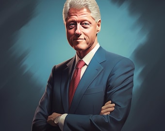 ビル・クリントン大統領とヒラリー・クリントンのサイン入りハード