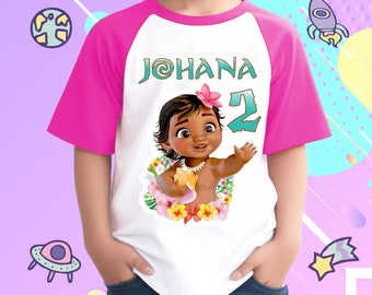 Personalized Baby Moana Birthday Boy, Birthday Girl, Raglan Shirt, Family Shirt, Party Family Matching Tee.